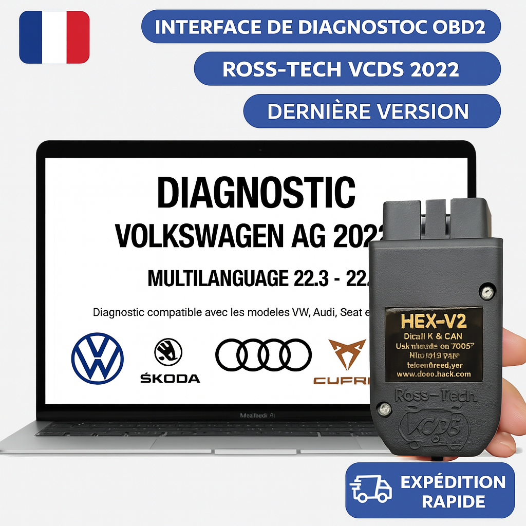Multi-brand OBD2 Cable – For VW/Audi/Seat/Skoda + Other vehicles